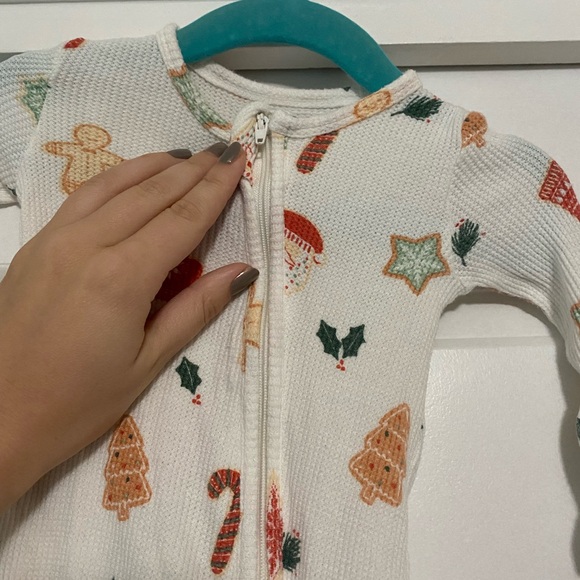 Angel Dear Christmas Cookies 2 Way Zipper Footie - Picture 3 of 5